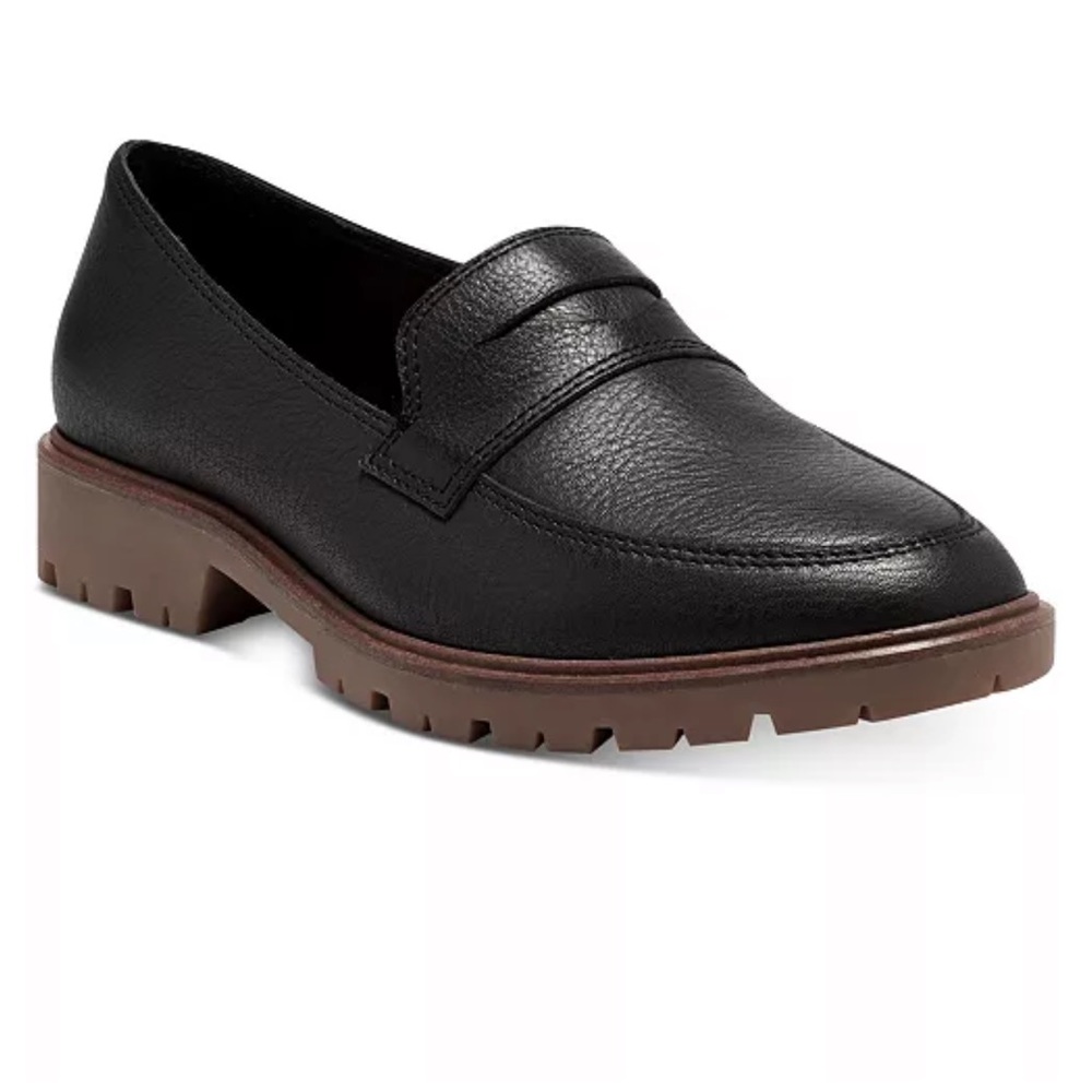 Lucky Brand's Tomber loafer lugsole flats. Size 8.5. New in box. Black leather